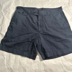 Todd Snyder New York Mens Chino Hudson Linen Shorts Sz 33 Navy Blue Casual‎ $150